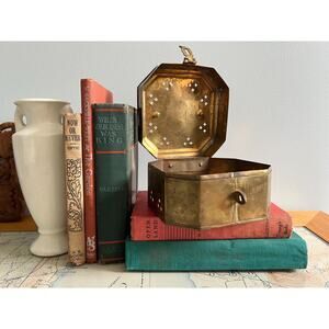 Brass Cricket Box Fall Shelf Decor Potpourri Box Vanity  Box with Handle
